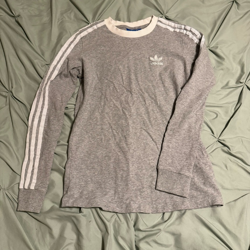 Adidas Heather Gray Crewneck Top